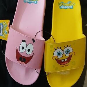 SpongeBob SquarePants Kids Slide Sandals - Pink and Yellow